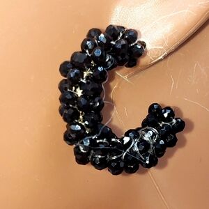 Black studded small earrings